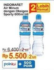 Promo Harga INDOMARET Air Minum Dengan Oksigen Sporty 600 ml - Indomaret