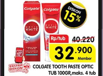 Promo Harga Colgate Toothpaste Optic White 100 gr - Superindo