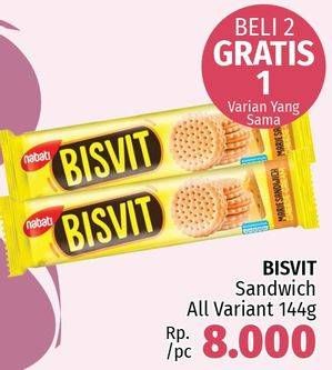 Promo Harga NABATI Bisvit Marie Sandwich Cheese Cream, Chocolate Cream 144 gr - LotteMart