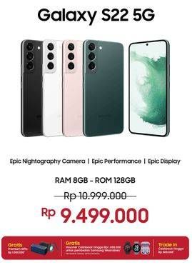 Promo Harga Samsung Galaxy S22 5G 8GB + 128GB  - Erafone