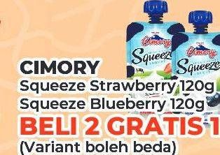 Promo Harga CIMORY Squeeze Yogurt Strawberry, Blueberry 120 gr - Yogya