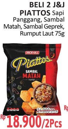 Promo Harga Piattos Snack Kentang Sapi Panggang, Sambal Matah, Sambal Geprek, Seaweed 75 gr - Alfamidi