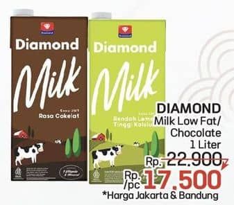 Promo Harga Diamond Milk UHT Low Fat High Calcium, Chocolate 1000 ml - LotteMart
