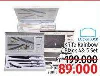 Promo Harga Lock & Lock Knife Rainbow/Black Set  - LotteMart