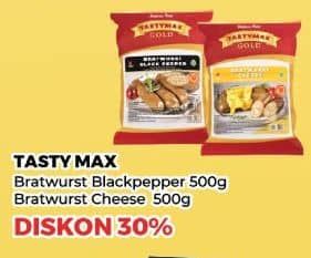 Promo Harga Tastymax Bratwurst Blackpapper, Chesee 500 gr - Yogya