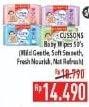 Promo Harga CUSSONS BABY Wipes Mild Gentle, Soft Smooth, Fresh Nourish, Naturally Refreshing 50 pcs - Hypermart