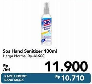 Promo Harga SOS Hand Sanitizer 100 ml - Carrefour