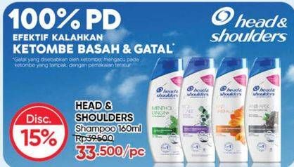 Promo Harga Head & Shoulders Shampoo 160 ml - Guardian