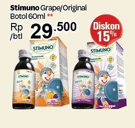 Promo Harga STIMUNO Restores Immunes Syrup Grape, Original 60 ml - Carrefour
