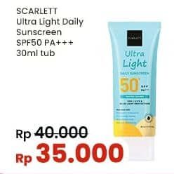 Scarlett Ultra Light Daily Sunscreen Wajah SPF 50+ PA