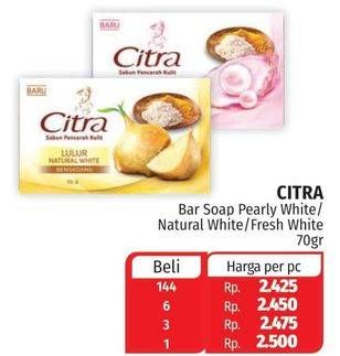 Promo Harga CITRA Bar Soap Lulur Pearly White, Natural White Bengkoang, Fresh White Aloe Vera 70 gr - Lotte Grosir