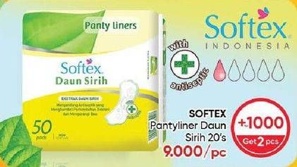 Promo Harga Softex Pantyliner Daun Sirih Regular 20 pcs - Guardian