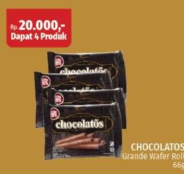 Promo Harga Chocolatos Grande Wafer Roll 66 gr - LotteMart