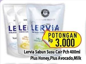 Promo Harga Lervia Sabun Cair Susu  Plus Honey, Plus Avocado, Original 400 ml - Hypermart