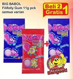 Promo Harga BIG BABOL Filifolly Gum All Variants per 2 pouch 11 gr - Indomaret