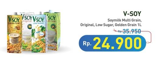 Promo Harga V-soy Soya Bean Milk Multi Grain, Original, Low Sugar, Golden Grain 1000 ml - Hypermart