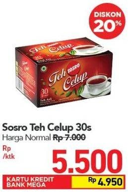Promo Harga Sosro Teh Celup 30 pcs - Carrefour