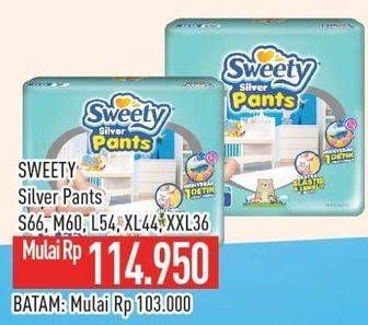 Promo Harga Sweety Silver Pants M60, S66, XL44, XXL36, L54 36 pcs - Hypermart