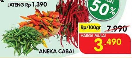 Promo Harga Aneka Cabai per 100 gr - Superindo