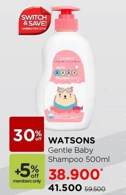 Promo Harga WATSONS Gentle Baby Shampoo All Variants 500 ml - Watsons