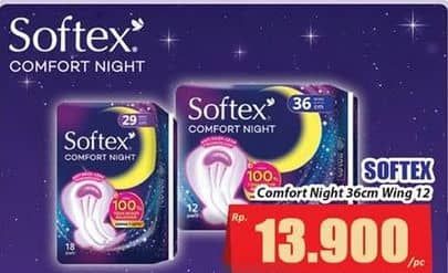 Promo Harga Softex Comfort Night Wing 36cm 12 pcs - Hari Hari