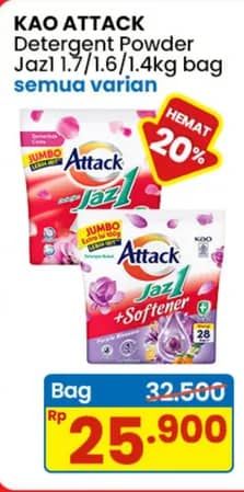 Promo Harga Attack Jaz1 Detergent Powder All Variants 1600 gr - Indomaret