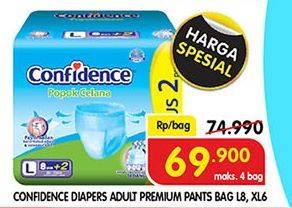 Promo Harga Confidence Adult Diapers Pants L8+2, XL6 6 pcs - Superindo