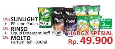 Promo Harga Sunlight + Rinso Liquid Detergent + Molto Parfum  - Yogya