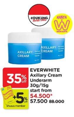 Promo Harga Ever White Axillary Cream Underarm 15 gr - Watsons