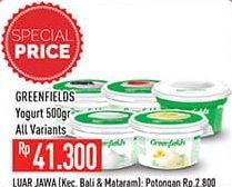 Promo Harga GREENFIELDS Yogurt All Variants 500 gr - Hypermart