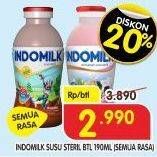 Promo Harga INDOMILK Susu Cair Botol All Variants 190 ml - Superindo