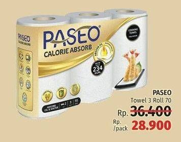 Promo Harga PASEO Calorie Absorbs Cooking Towel 3 roll - LotteMart
