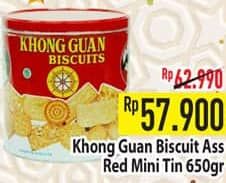 Promo Harga Khong Guan Assorted Biscuit Red Mini 650 gr - Hypermart