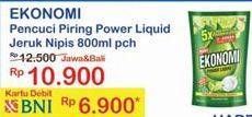 Promo Harga EKONOMI Pencuci Piring Power Liquid Jeruk Nipis 800 ml - Indomaret