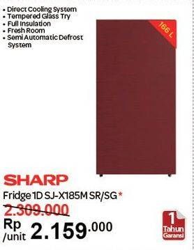Promo Harga SHARP SJ-X185MG | Kulkas 1 Pintu  - Carrefour