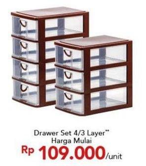 Promo Harga Drawer 4 Layer, 3 Layer  - Carrefour