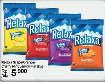 Promo Harga RELAXA Candy Grape, Orange, Cherry Mint, Lemon Funz 125 gr - Carrefour