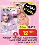 Promo Harga MIRANDA Hair Color Super Blue Bleaching, MCP1 Taro Latte, MCP2 Rose Gold 30 ml - Superindo