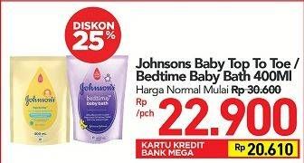 Promo Harga JOHNSONS Baby Bath Top To Toe, Bedtime 400 ml - Carrefour