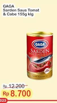 Promo Harga Gaga Sardines Sambal Balado, In Tomato Sauce Chilli/ Tomat Dan Cabe 155 gr - Indomaret