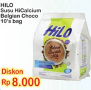 Promo Harga Hilo Belgian Chocolate Milk per 10 sachet 30 gr - Indomaret