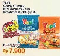 Promo Harga YUPI Candy Mini Burger, Gummy Lunch, Gummy Breakfast 95 gr - Indomaret