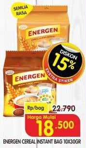 Promo Harga Energen Cereal Instant per 10 sachet 30 gr - Superindo