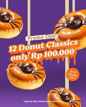 Promo Harga 12 Donut Classics only Rp100.000  - Dunkin Donuts