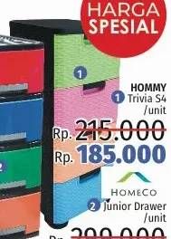 Promo Harga HOMMY Trivia Drawer Susun 4  - LotteMart