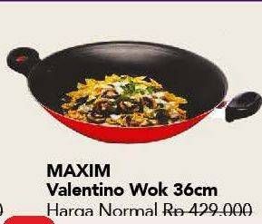 Promo Harga MAXIM Valentino Cookware Wok 36cm  - Carrefour