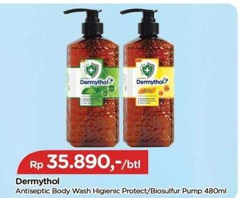 Promo Harga Dermythol Antiseptic Body Wash Hygiene Protect, Bio Sulfur 480 ml - TIP TOP