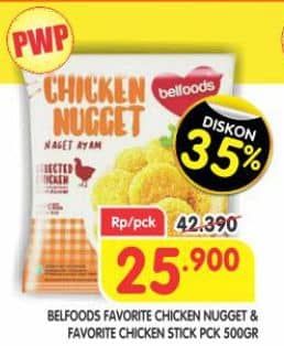 Promo Harga Belfoods Nugget Chicken Nugget, Chicken Nugget Stick 500 gr - Superindo