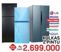 Promo Harga LG/SAMSUNG/POLYTRON/PANASONIC/SHARP/HISENSE/AQUA Kulkas 2 Pintu  - LotteMart