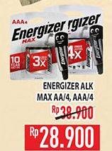 Promo Harga ENERGIZER Battery Alkaline AA, AAA 4 pcs - Hypermart